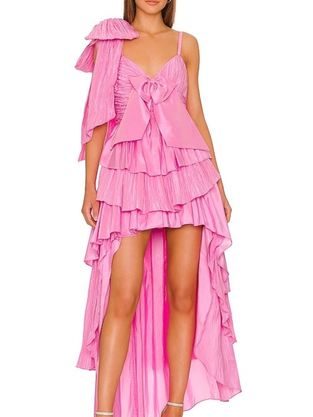 Love Shack Fancy Raylene Dress in hot fuschia
